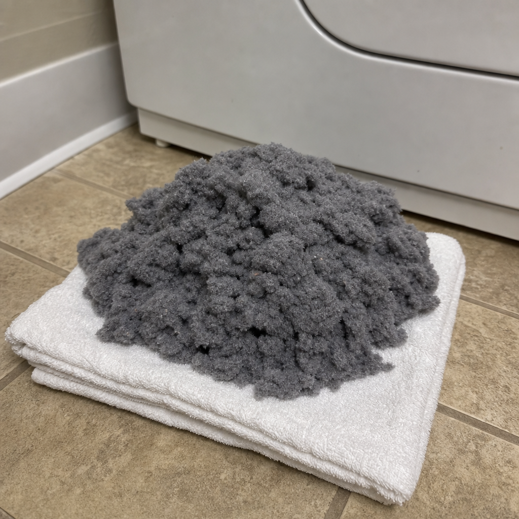 Removed dryer lint catching fire